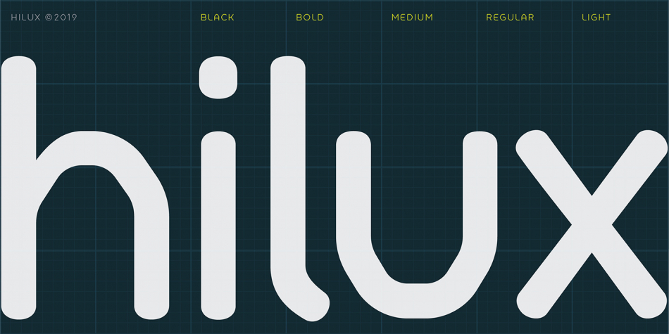 Пример шрифта Hilux #1